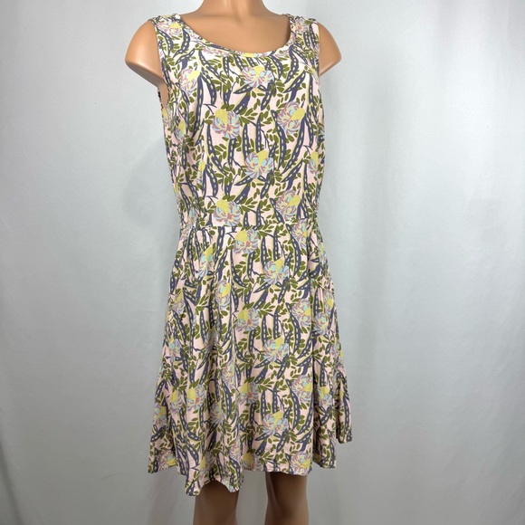 FLAX by Jeanne Engelhart S Thinking Tropics SLIPSTER Dress Rayon Pink Floral - Picture 1 of 11